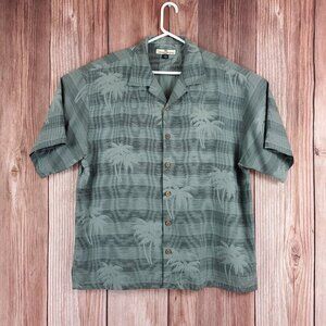 Tommy Bahama Mens XL Hawaiian Aloha Floral Palm Tree Silk Button Up Camp Shirt